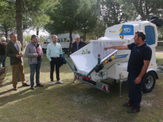 Ferretería Gutiérrez entrega a Aserpinto la primera trituradora eléctrica de ramas vendida en España